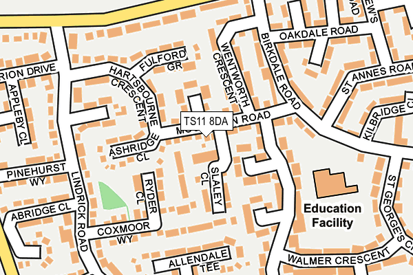 TS11 8DA map - OS OpenMap – Local (Ordnance Survey)