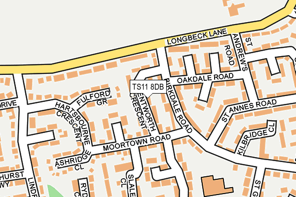 TS11 8DB map - OS OpenMap – Local (Ordnance Survey)