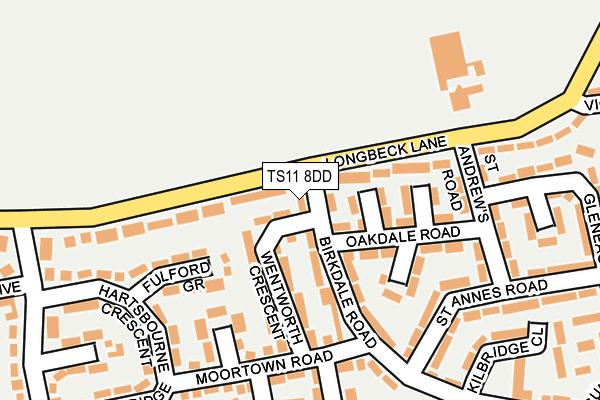 TS11 8DD map - OS OpenMap – Local (Ordnance Survey)