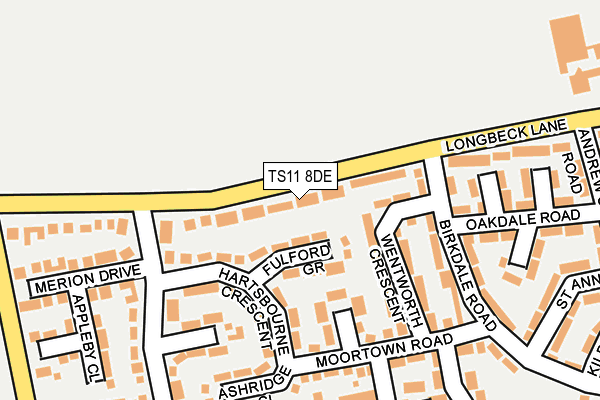 TS11 8DE map - OS OpenMap – Local (Ordnance Survey)