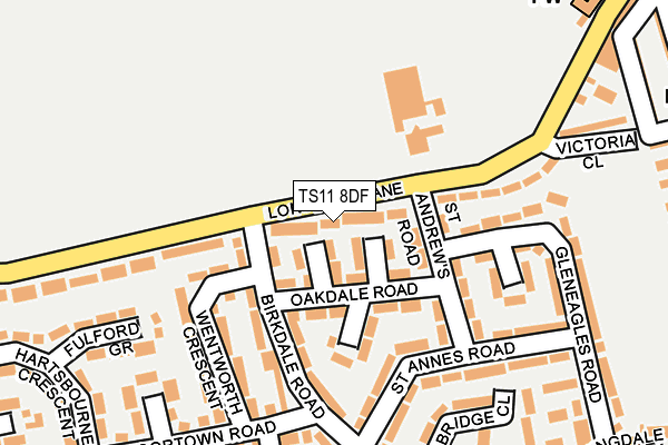 TS11 8DF map - OS OpenMap – Local (Ordnance Survey)