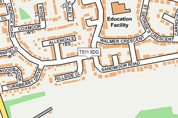 TS11 8DG map - OS OpenMap – Local (Ordnance Survey)