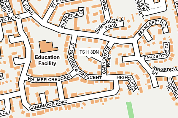 TS11 8DN map - OS OpenMap – Local (Ordnance Survey)