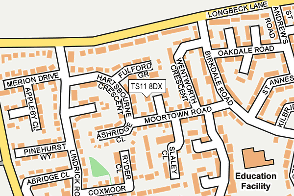 TS11 8DX map - OS OpenMap – Local (Ordnance Survey)