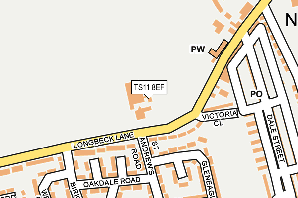 TS11 8EF map - OS OpenMap – Local (Ordnance Survey)