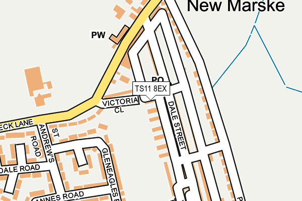 TS11 8EX map - OS OpenMap – Local (Ordnance Survey)