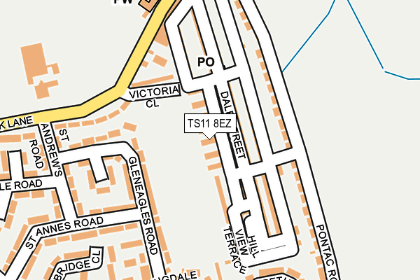 TS11 8EZ map - OS OpenMap – Local (Ordnance Survey)