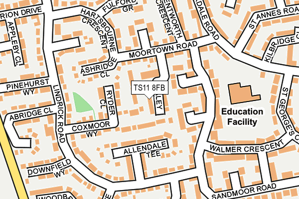 TS11 8FB map - OS OpenMap – Local (Ordnance Survey)
