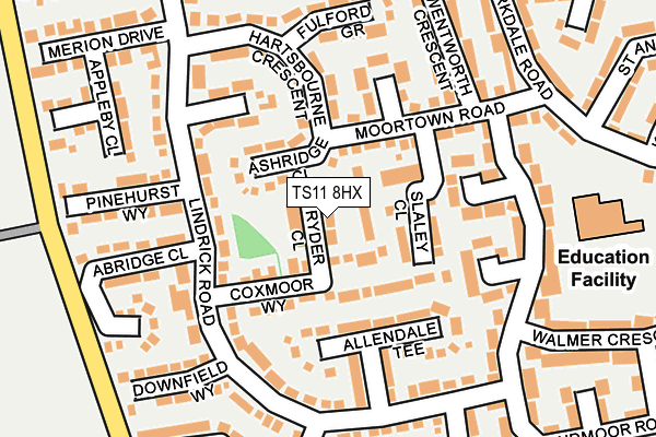 TS11 8HX map - OS OpenMap – Local (Ordnance Survey)