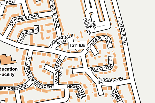 TS11 8JB map - OS OpenMap – Local (Ordnance Survey)