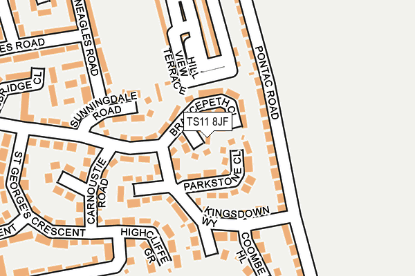 TS11 8JF map - OS OpenMap – Local (Ordnance Survey)