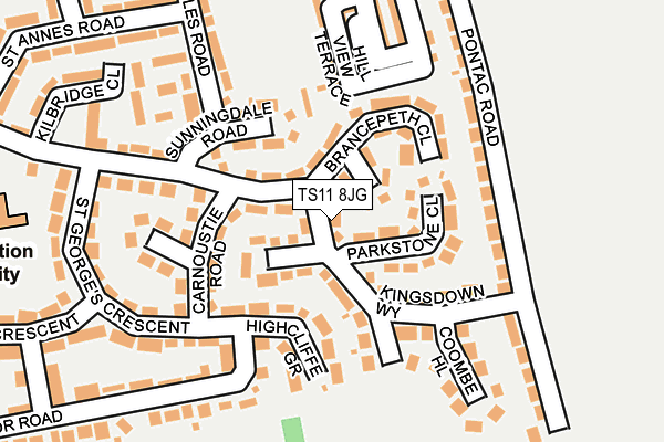 TS11 8JG map - OS OpenMap – Local (Ordnance Survey)