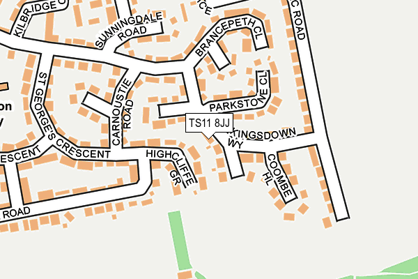 TS11 8JJ map - OS OpenMap – Local (Ordnance Survey)