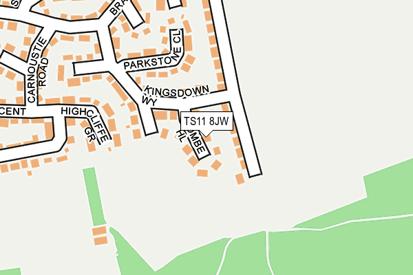 TS11 8JW map - OS OpenMap – Local (Ordnance Survey)