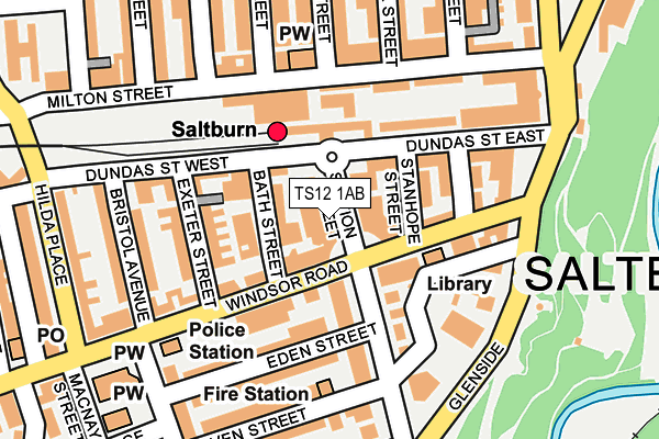 TS12 1AB map - OS OpenMap – Local (Ordnance Survey)