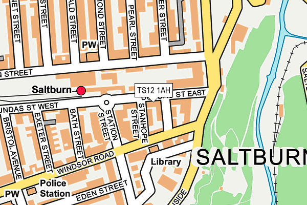 TS12 1AH map - OS OpenMap – Local (Ordnance Survey)