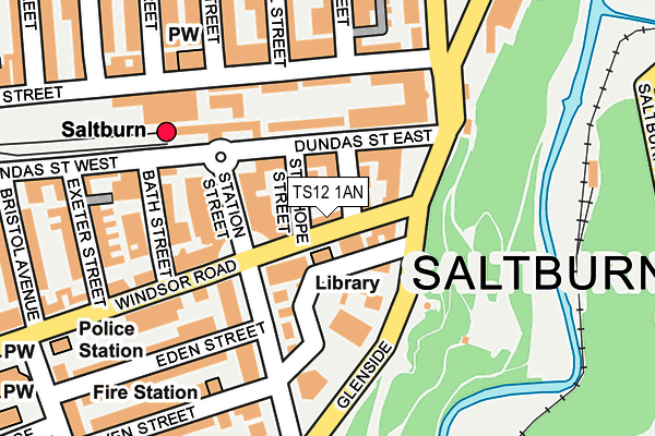 TS12 1AN map - OS OpenMap – Local (Ordnance Survey)