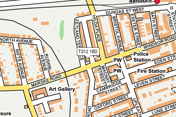 TS12 1BD map - OS OpenMap – Local (Ordnance Survey)