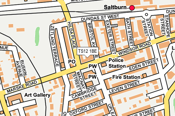 TS12 1BE map - OS OpenMap – Local (Ordnance Survey)