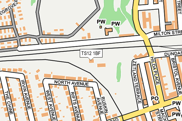 TS12 1BF map - OS OpenMap – Local (Ordnance Survey)