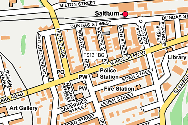 TS12 1BG map - OS OpenMap – Local (Ordnance Survey)