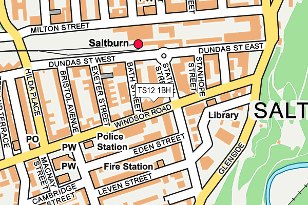 TS12 1BH map - OS OpenMap – Local (Ordnance Survey)