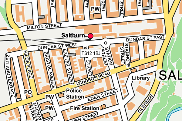 TS12 1BJ map - OS OpenMap – Local (Ordnance Survey)