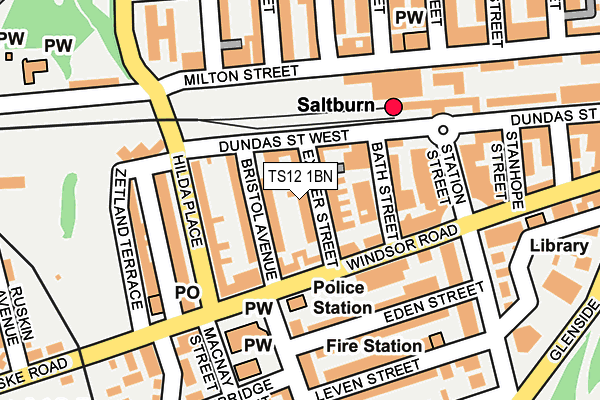 TS12 1BN map - OS OpenMap – Local (Ordnance Survey)