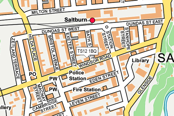 TS12 1BQ map - OS OpenMap – Local (Ordnance Survey)