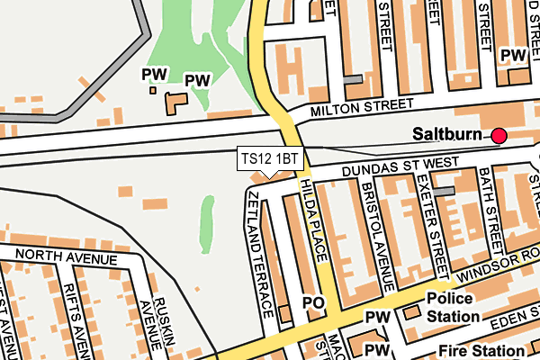 TS12 1BT map - OS OpenMap – Local (Ordnance Survey)