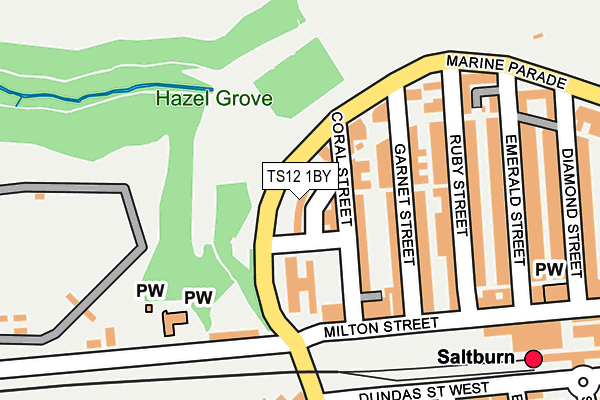 TS12 1BY map - OS OpenMap – Local (Ordnance Survey)