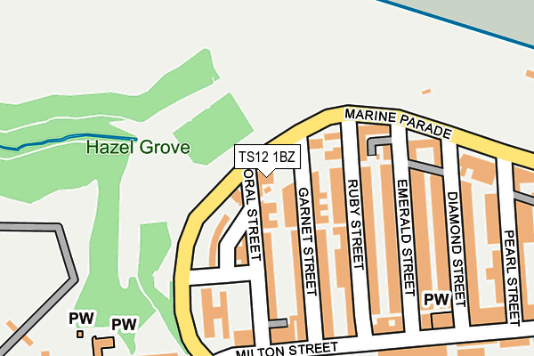 TS12 1BZ map - OS OpenMap – Local (Ordnance Survey)