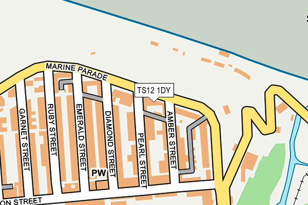 TS12 1DY map - OS OpenMap – Local (Ordnance Survey)