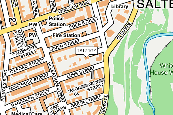 TS12 1GZ map - OS OpenMap – Local (Ordnance Survey)