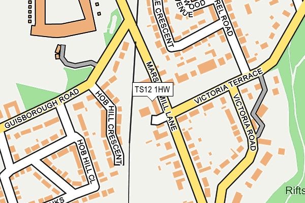 TS12 1HW map - OS OpenMap – Local (Ordnance Survey)