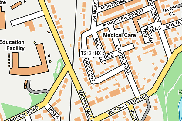 TS12 1HX map - OS OpenMap – Local (Ordnance Survey)