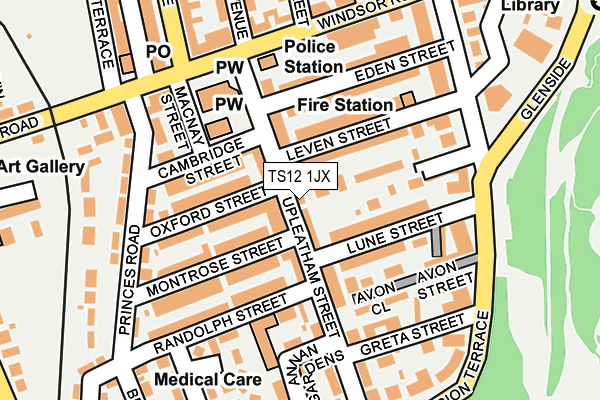 TS12 1JX map - OS OpenMap – Local (Ordnance Survey)