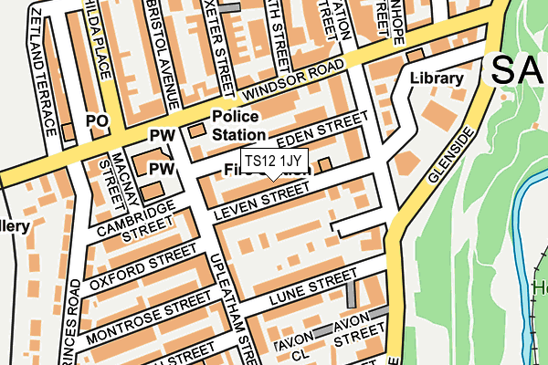 TS12 1JY map - OS OpenMap – Local (Ordnance Survey)