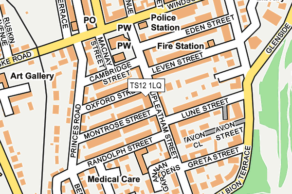 TS12 1LQ map - OS OpenMap – Local (Ordnance Survey)