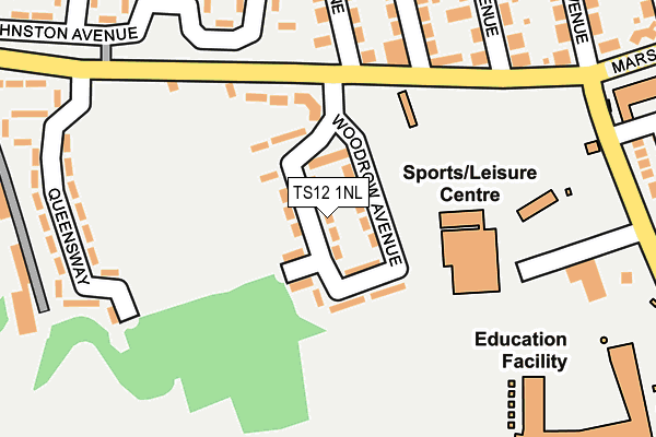 TS12 1NL map - OS OpenMap – Local (Ordnance Survey)