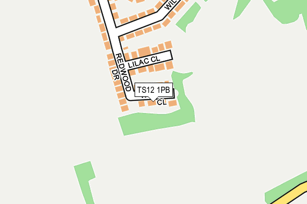 TS12 1PB map - OS OpenMap – Local (Ordnance Survey)