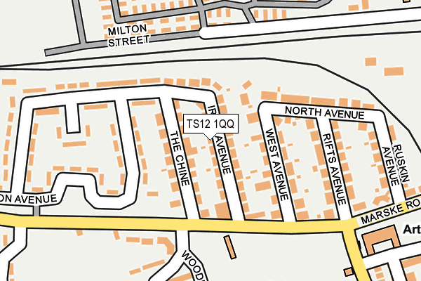 TS12 1QQ map - OS OpenMap – Local (Ordnance Survey)
