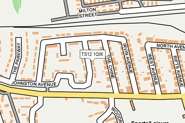 TS12 1QW map - OS OpenMap – Local (Ordnance Survey)