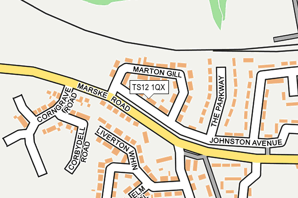 TS12 1QX map - OS OpenMap – Local (Ordnance Survey)