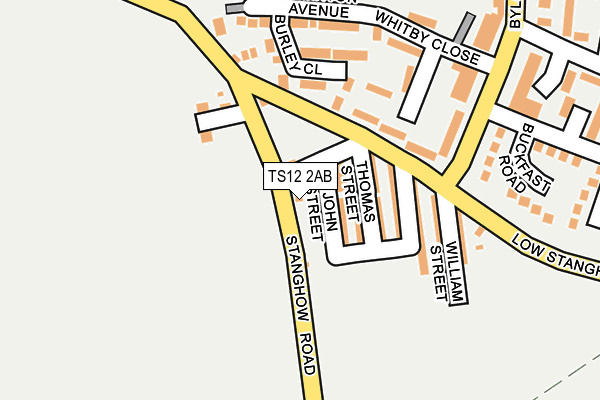 TS12 2AB map - OS OpenMap – Local (Ordnance Survey)