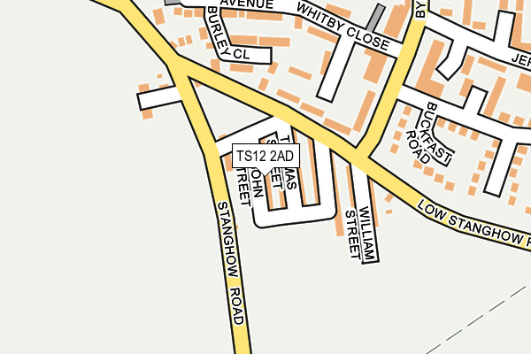 TS12 2AD map - OS OpenMap – Local (Ordnance Survey)