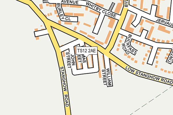 TS12 2AE map - OS OpenMap – Local (Ordnance Survey)