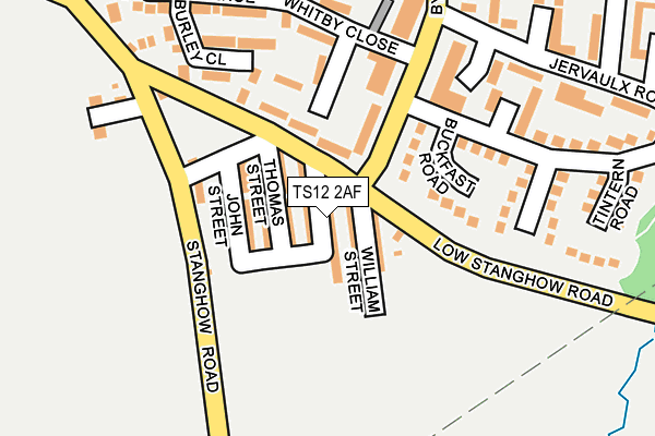 TS12 2AF map - OS OpenMap – Local (Ordnance Survey)