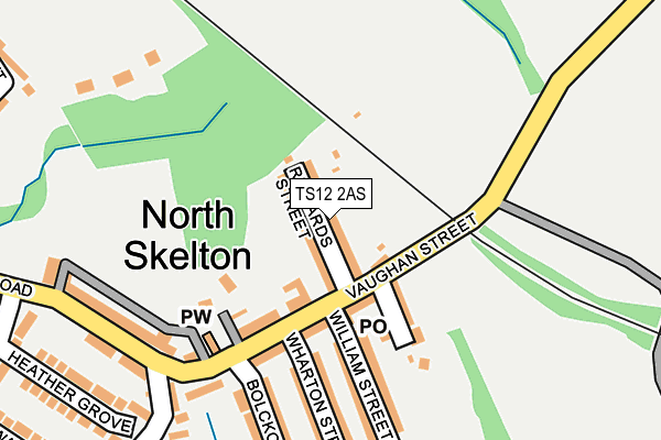 TS12 2AS map - OS OpenMap – Local (Ordnance Survey)