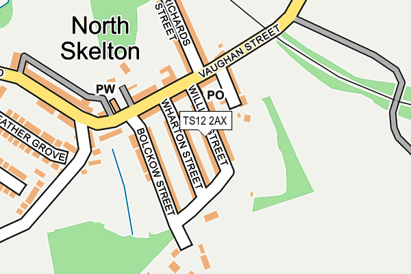 TS12 2AX map - OS OpenMap – Local (Ordnance Survey)